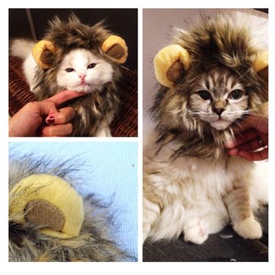 Шляпа-костюм для питомца Львиная грива Парик для кошки Хэллоуин Рождественская вечеринка Маскарадный головной убор львиная грива шапка для кошки