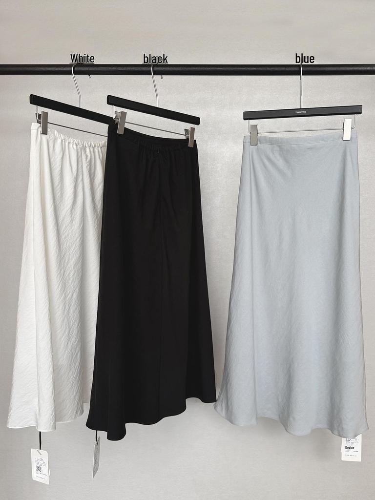TG Soft Korean Lyocell A-line Slimming Skirt, Spring 2026 Drape Long Style