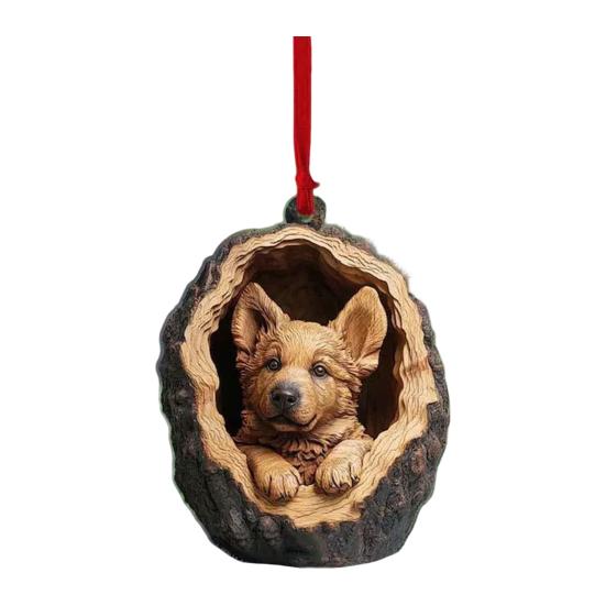 Рождественское украшение в виде животного 2D акриловое мультяшное лесное животное рождественская елка подвесное украшение для праздничного домашнего декора