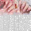 Nail Art Sticker Self-adhesive White Flower Decal Ultra Thin Nails Art Tip Decoration 2D Sticker Manicure Supplies