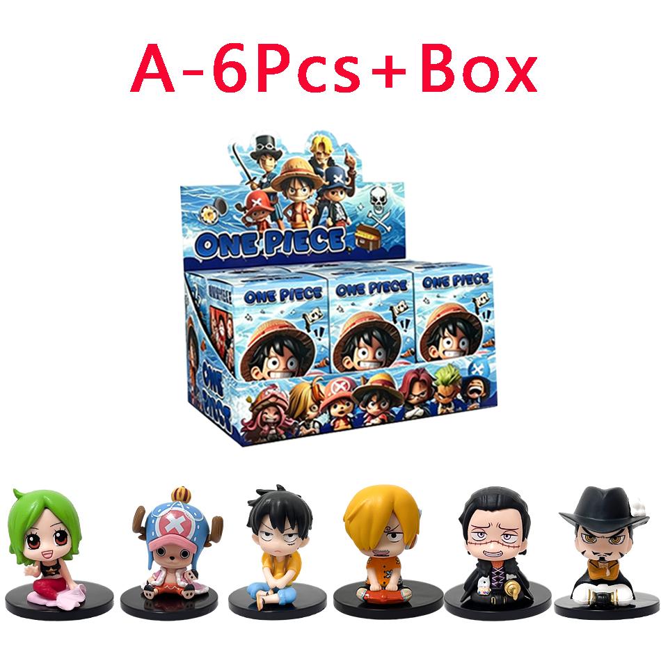 Горячая 6-7 см Аниме One Piece 12 шт. Сидячая Поза Фигурка Действия Луффи Нами Модель из ПВХ Настольное Украшение Игрушка Праздничный Подарок