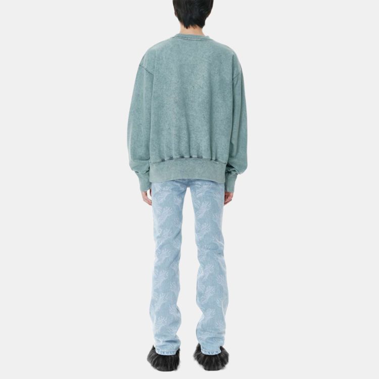 WE11DONE Sweatshirts Unisex Mint Crew Neck Moderate WD-TS3-21-590-U-MT