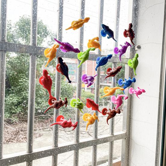 10 шт. игрушки на присоске интересный сильный динозавр гибкая адсорбция не раздражает развлечения экологически чистая присоска в форме животного