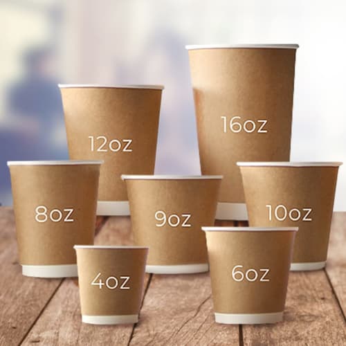[Plastic Cups/Paper Cups] Takeout Disposable Cups, 80mm Diameter, 8oz, Double-Layered Insulated Kraft Cups with Opening Lids (Pack of 100)