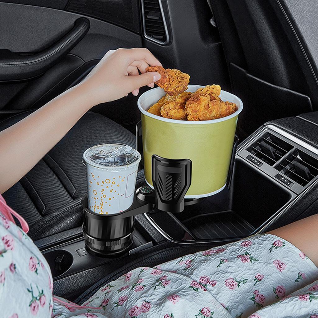 Multifunctional Car Cup Holder 2 In 1 Beverage Expander Adapter Base Tray 360 Degree Rotating Stand Organizer Slip-proof