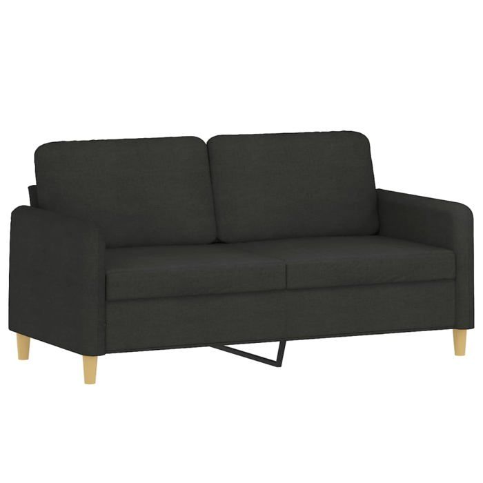 VidaXL Canapé à 2 places Noir 140 cm Tissu 359482