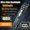 Ultra Slim Flashlight Portable Emergency Outdoor Light with Pen Clip USB Charging High Power LED Flashlight for Camping Fishing
