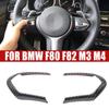 Real Black Dry Carbon Fiber Steering Cover Trim Fit for BMW F80 F82 M3