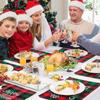 New Christmas Placemats Red Green Plaid Placemats Reversible Heat-Resistant Santa Claus Place mat for Xmas Home Decoration Gifts