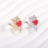 Fashion Cute Hug Love Heart Cat Brooches For Women Clothing Coat Jewelry Accessories Gifts