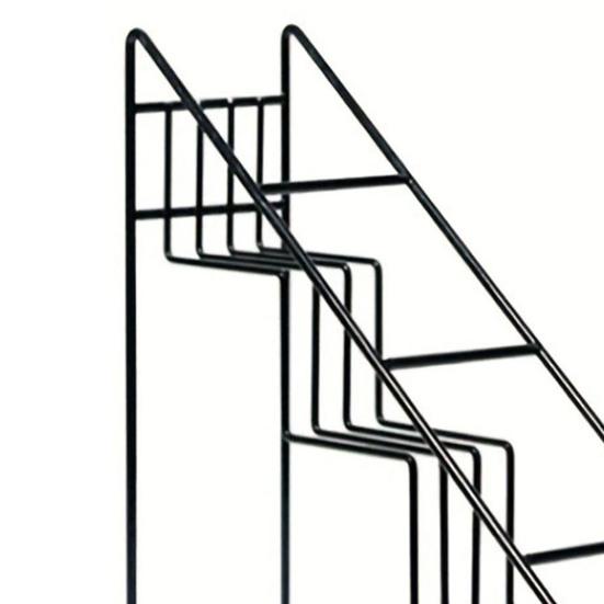 Tiered Wine Rack Trapezoidal Step Design Metal Storage Shelf 4-Bottle Holder Kitchen Organizer Coffee Syrup Container Rack