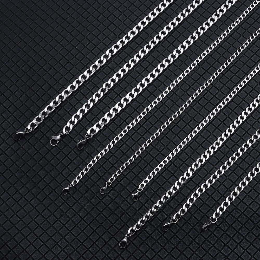 5/7/9/MM Men Choker Cool Cuban Chain Heavy Link Metal Collar Stainless Steel Necklace