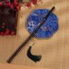 Rollable Long Handle Fan Rotatable Group Fan Portable Chinese Bamboo Waist Fan  Gifts