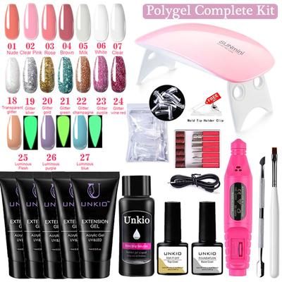 14/11 шт., набор полигелей для ногтей, набор для наращивания ногтей, УФ-светодиодный гель-лак для быстрого наращивания, желе, набор для удлинения ногтей, набор для наращивания ногтей DIY, полный комплект