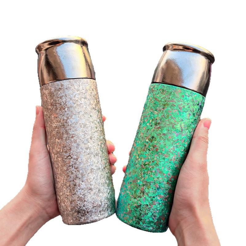 Light luxury pure titanium stewed teacup 80mL magnetic suction tea separation high value thermos cup, lettering
