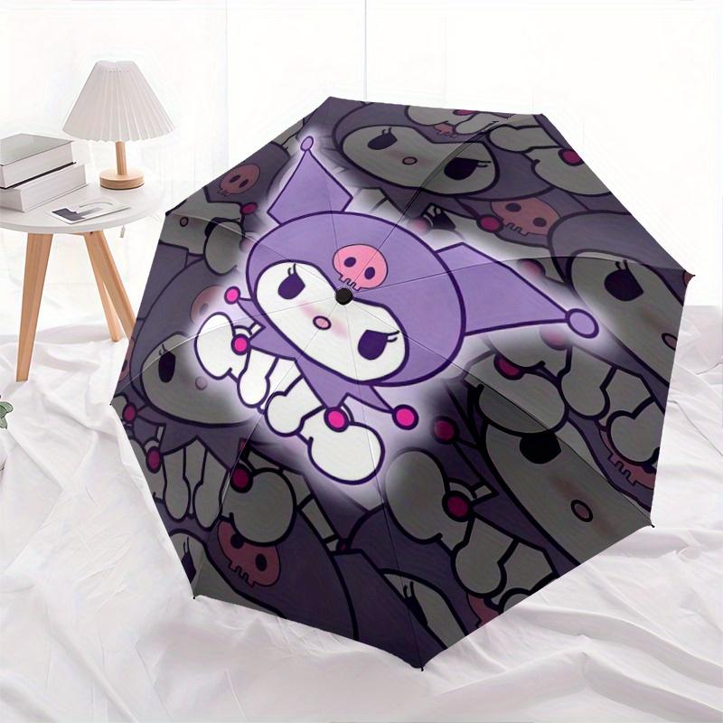 1pc Cute Version Kuromi Pattern Umbrella, Fashionable, Personalized, High-Value Folding Umbrella, a Must-Have for Summer, 8-Rib Durable Iron Frame, Tr