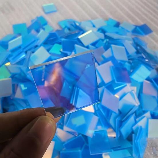 Радужные акриловые квадраты 0,8'' x 0,8''/1,2" x 1,2" Набор мини-радужных голографических акриловых листов Двусторонние голо-плитки для поделок DIY Свет Тень