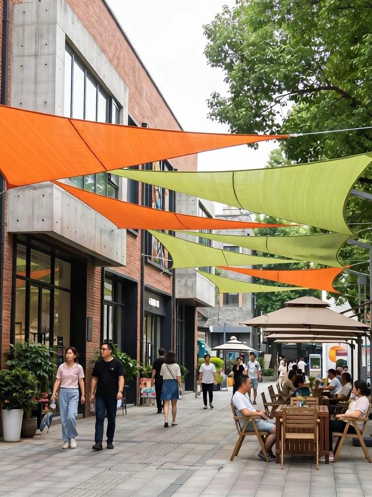 Waterproof Triangle Sunshade: Outdoor Decor Sun Protection Net for Scenic and Commercial Areas