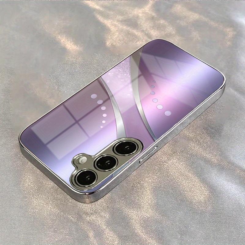 Светло-фиолетовый изогнутый чехол с блестящим круглым узором для Samsung Galaxy S25 S24 Ultra S22 Ultra S21 Ultra S21 S20 Ultra S20