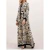 Western Style New Fashion Casual Loose Print Long Sleeve V-neck Dress Printed V-neck Dress