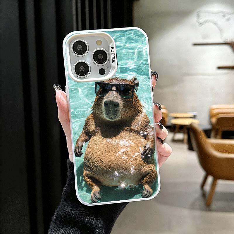 Животное Капибара Милый Мягкий Чехол для Телефона для iPhone 15 16 17 Pro Max 17Air 16E 14 Plus 13 12 Mini Ударопрочный Чехол Задняя Панель
