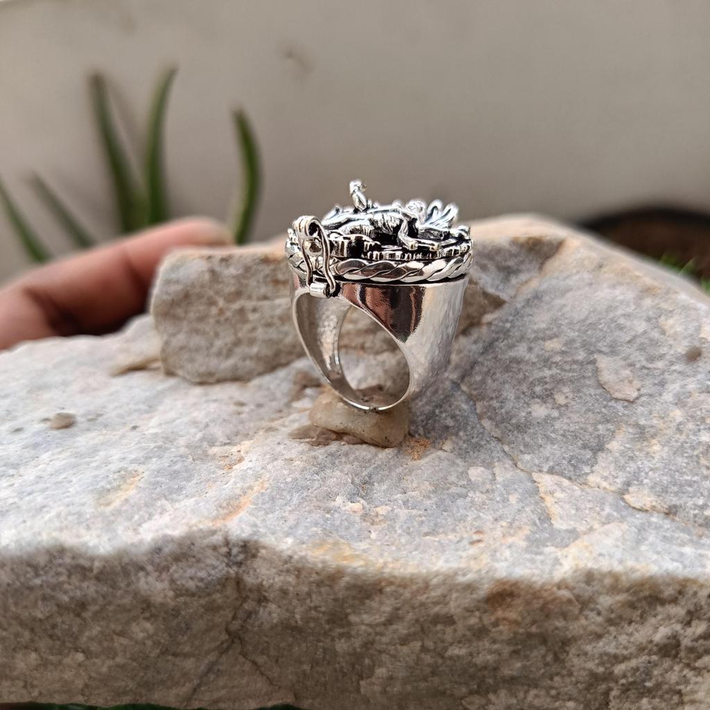 Кольцо с ядом Натараджа, кольцо с танцующим Шивой, индийское серебряное кольцо-печатка, талисман Танана для женщин, ювелирные изделия Шивы Натараджи, кольцо Ананда тардив,