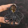 Кулон с агатом Монтана, кулон в медной проволоке, медные украшения ручной работы, драгоценный камень, кулон в виде осьминога, подарок на помолвку, ювелирные изделия с агатом Монтана