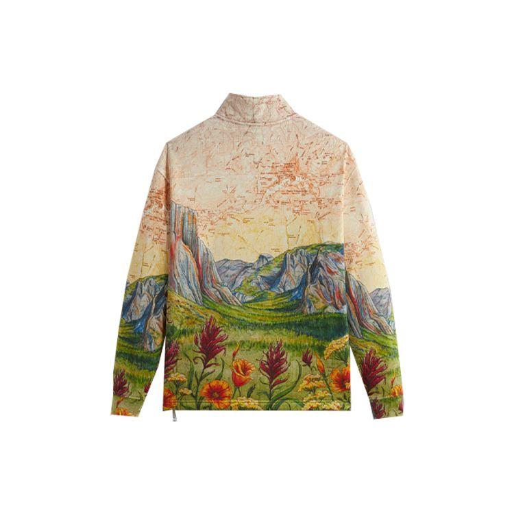 Kith X Коллаборация Columbia SS24 Куртка с принтом по всей поверхности, рублеными манжетами, охлаждающая, влагоотводящая, унисекс, вафельная KHM032097-102