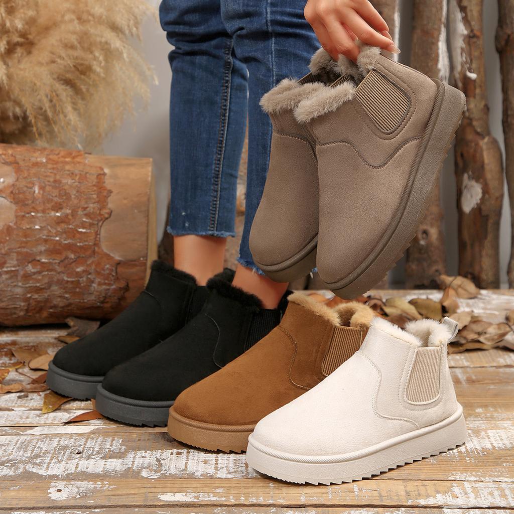 Fashion Winter Women Short Warm Non-slip Flats Platform Snow Boots Casual Designer Shoes New Comfortable Ankle Boots Zapatos De Mujer
