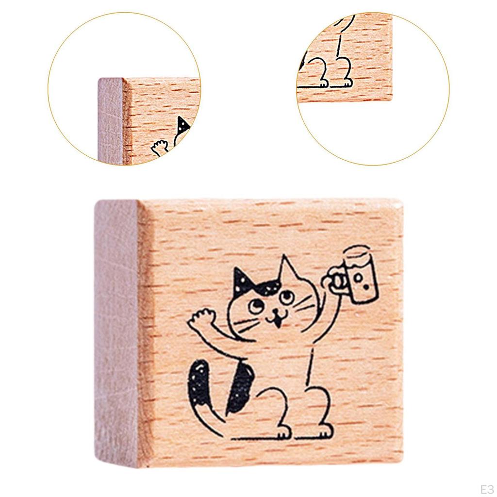 Кошка штамп милый зверек 1.2 дюйма для детей деревянный резиновый штамп почтовая рассылка скрапбукинг письмо