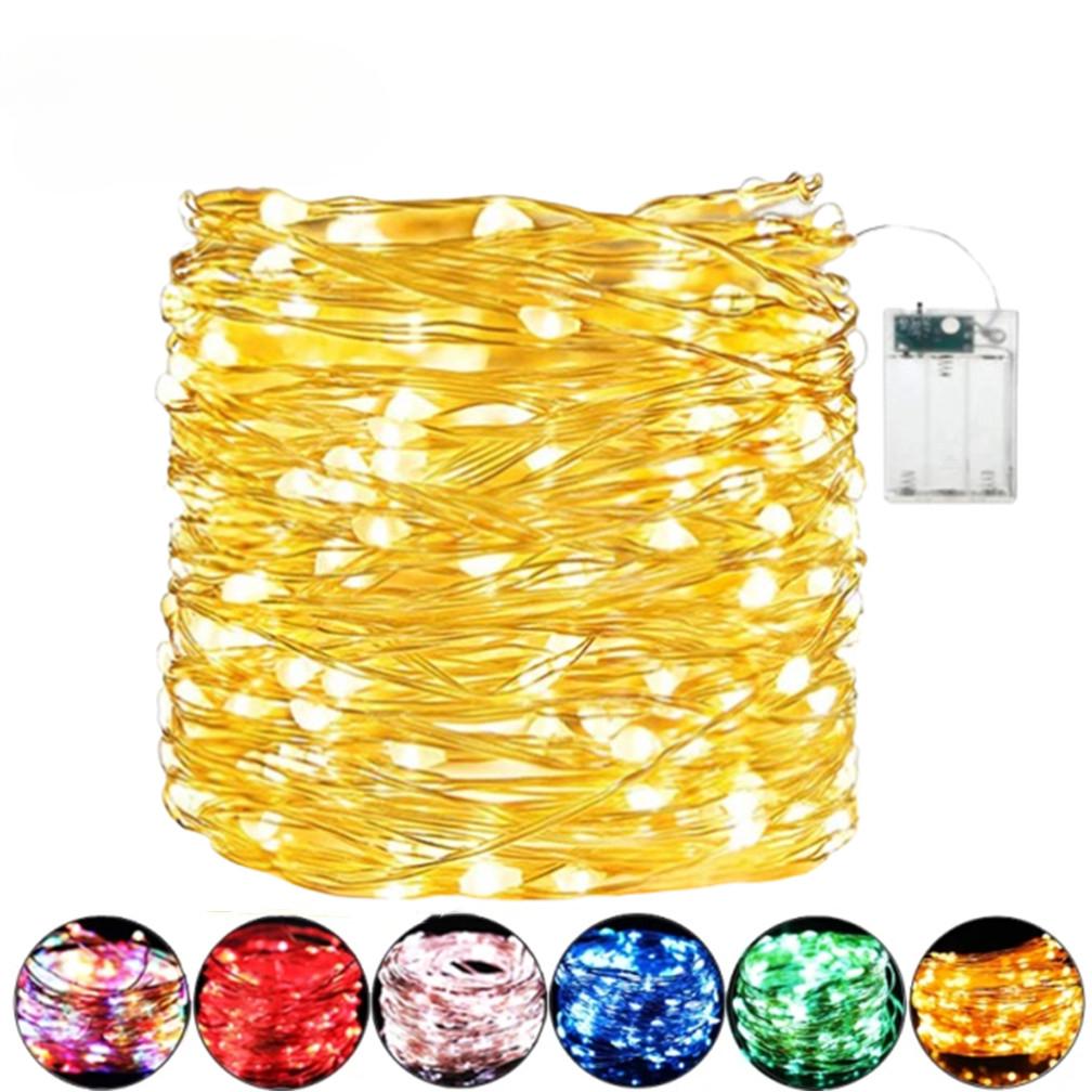 5/10M Battery LED String Light Copper Silver Wire Garland Light Waterproof Fairy Lights for Christmas Wedding Party Decoration