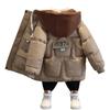 Kids Thick Winter Coat Boys Fleece Lined Down Jacket Washable Lambskin Outerwear Warm Padded Coat For Boys