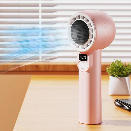 Mini Handheld Fan with Brushless Motor Digital Display 100 Speeds Strong Airflow Rechargeable Portable Personal Fan