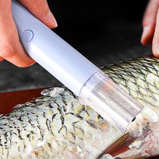 Electric Fish Scaler Remover Cordless Fish Scale Cleaner Rechargeable Waterproof Fish Scaler with Large Capacity Battery Stainless Steel Fish