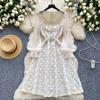 Autumn New Slimming Knee-length Elegant Mesh Dress for Women Luxury Beaded Flower Embroidery Peral Belt Slim Party Dress
