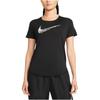 Nike Футболка Swoosh Run Quick-Dry с коротким рукавом, женская, черная DM7778-010
