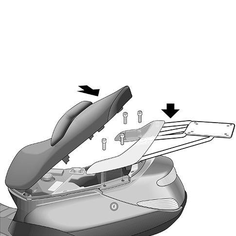 Shad topcase rack for custom passenger backrest for Keeway Superlight 125