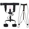 Waist Belt with Detachable Dildo Handcuff Leather Harness Penis Holder Bondage Chastity Forced Orgasm Belt for Dildo Women