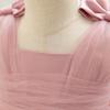 New Sleeveless Bow Waist Pleated Tulle Flower Girl Dress