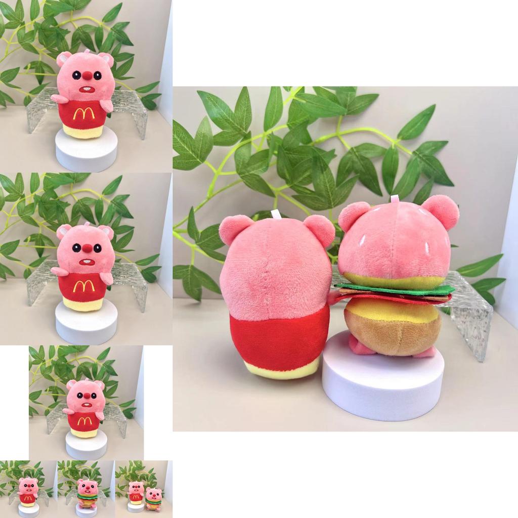 Очаровательная плюшевая кукла бобра с дизайном гамбургера и картофеля фри для подарков и аксессуаров