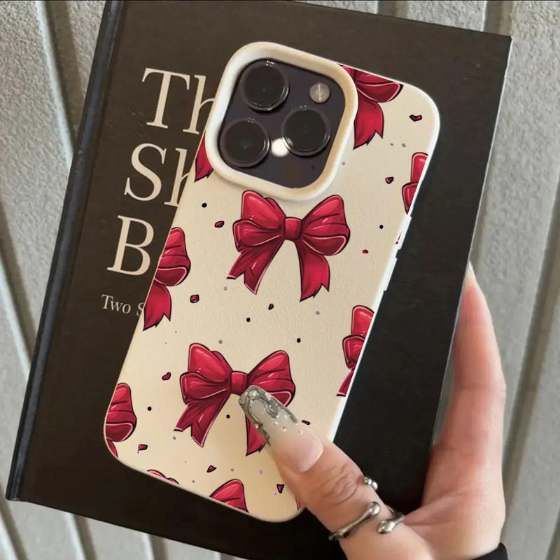 Red Heart Ribbon Bowknot Phone Case For iPhone 17 Pro Max 16 15 14 13 12 11  15 14 Plus X XR XS 16e 17Air Shockproof Soft Cover