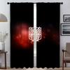 Window Curtain for Room 2 Panel Attack On Titan Home Interior Curtains Halloween Decoration Tulle for Bedroom Partition Shades