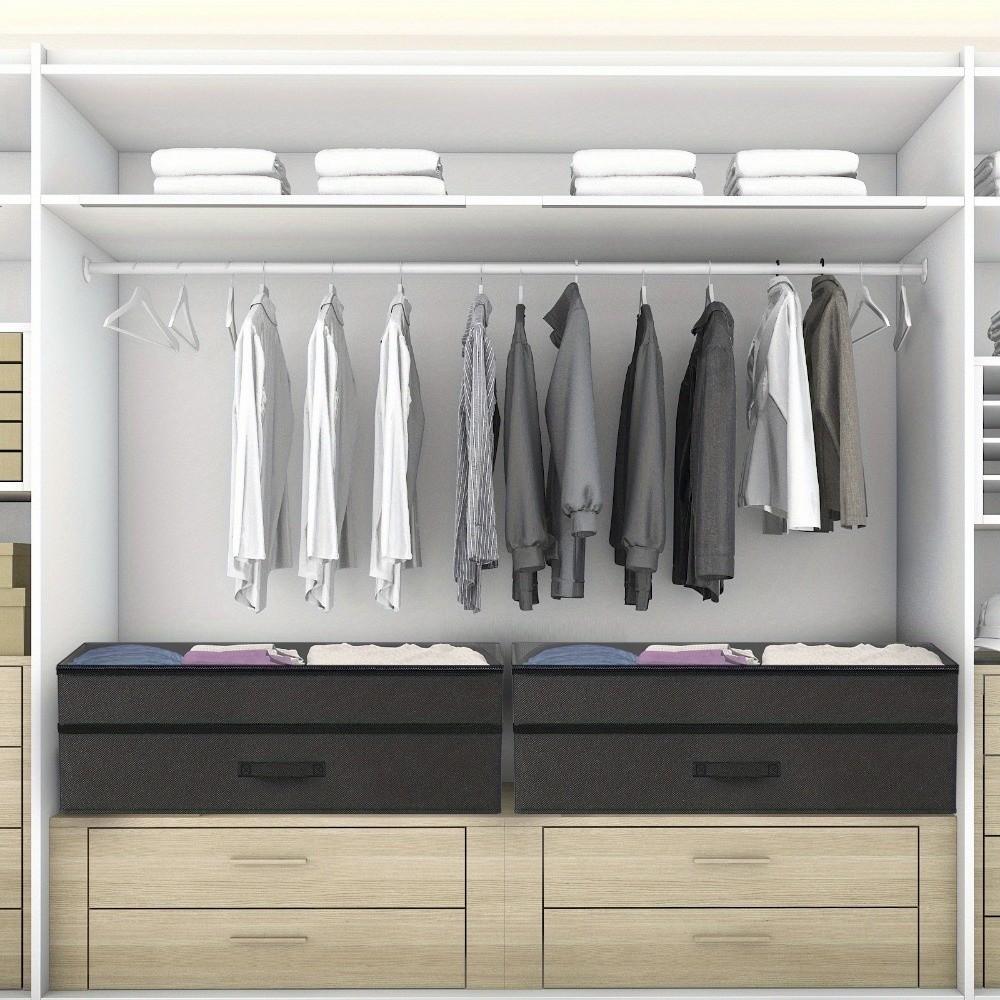 Stackable Rollable Storage Box Adjustable Closet Organizer Underbed Drawer with Wheels Bedroom