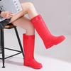 Rain Shoes Fashionable Women's High Tube Long Tube Non-slip Warm Kitchen Thickened Women's Waterproof Shoes Adult Rain Boots Rubber Shoes Women