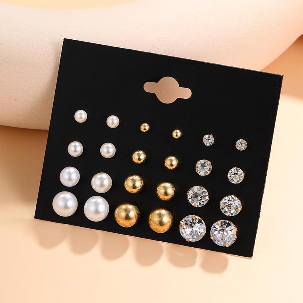 Креативный комплект модных сережек: Серьги с цветами, сердечками, бабочками, белыми камнями и жемчугом