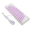 Игровая клавиатура USB 61 клавиша RGB-подсветка Эргономичная Контрастный цвет Компактная Проводная клавиатура для настольного компьютера ноутбука Белая