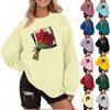 Женская мода повседневная рождественская принтованная осень и зима свободный круглый вырез пуловер свитшот топ