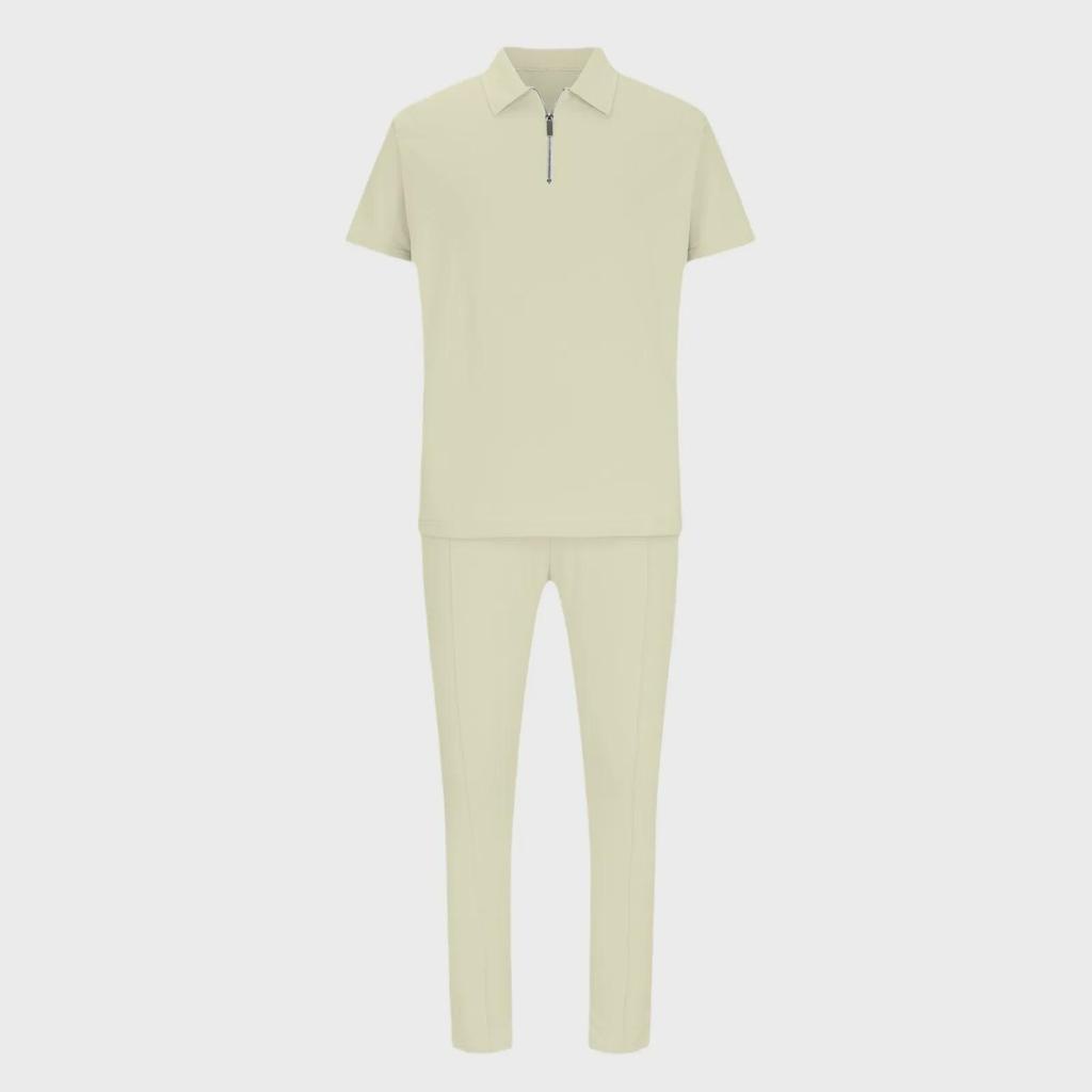 Мужские летние костюмы: Новый молодежный спортивный комплект из рубашки поло и повседневных брюк