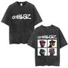 2026 Стирка Винтаж Рок-группа Gorillaz Альбом The Now Now Графические Футболки Мужчины Женщины Одежда Хип-Хоп Панк Оверсайз Футболки с Круглым Вырезом