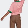 adidas Футболка Originals Color Block с вышитым логотипом и круглым вырезом, короткими рукавами, женские топы, розовые IB2061